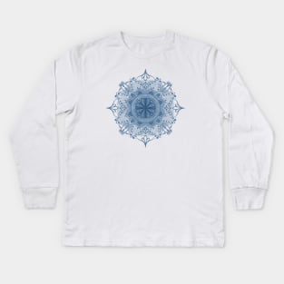 Floreal blue Kids Long Sleeve T-Shirt